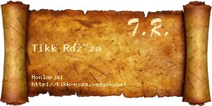 Tikk Róza névjegykártya